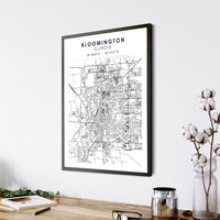 
              Bloomington, Illinois Scandinavian Map Print 
            