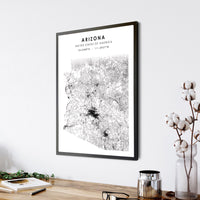 
              Arizona, United States Scandinavian Style Map Print 
            