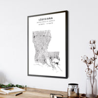 
              Louisiana, United States Scandinavian Style Map Print 
            