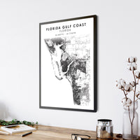 
              Florida Gulf Coast, Florida Scandinavian Map Print 
            