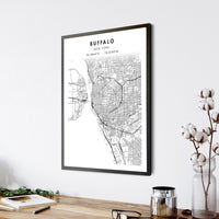 
              Buffalo, New York Scandinavian Map Print 
            