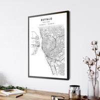 Buffalo, New York Scandinavian Map Print 