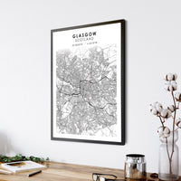 
              Glasgow, Scotland Scandinavian Style Map Print 
            