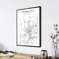 
              Chippewa Falls, Wisconsin Scandinavian Map Print 
            