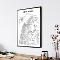 
              Fort Myers, Florida Scandinavian Map Print 
            