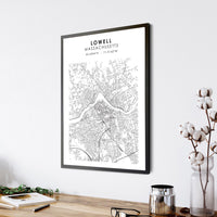 
              Lowell, Massachusetts Scandinavian Map Print 
            