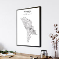 
              Moldova Scandinavian Style Map Print 
            