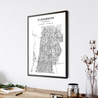 
              Clearwater, Florida Scandinavian Map Print 
            