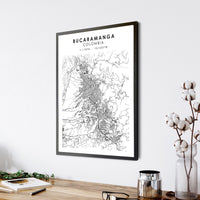 
              Bucaramanga, Colombia Scandinavian Map Print 
            
