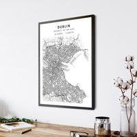 
              Dublin, Ireland Scandinavian Style Map Print 
            