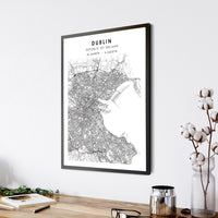 Dublin, Ireland Scandinavian Style Map Print 