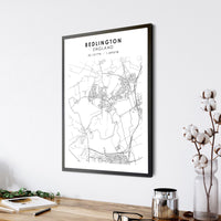 
              Bedlington, England Scandinavian Style Map Print 
            