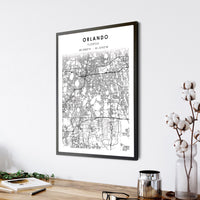 
              Orlando, Florida Scandinavian Map Print 
            