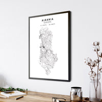 
              Albania, Europe Scandinavian Style Map Print 
            