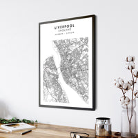 
              Liverpool, England Scandinavian Style Map Print 
            