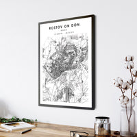 
              Rostov-on-Don, Russia Scandinavian Style Map Print 
            