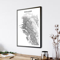 
              Oakland, California Scandinavian Map Print 
            