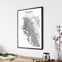 Oakland, California Scandinavian Map Print 