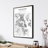 
              Charleston, South Carolina Scandinavian Map Print 
            