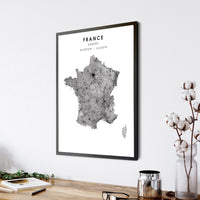 
              France Scandinavian Style Map Print 
            