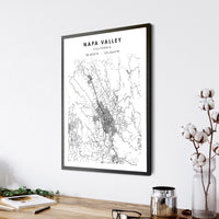 Napa Valley, California Scandinavian Map Print 