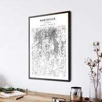 
              Huntsville, Alabama Scandinavian Map Print 
            