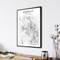 
              Bentonville, Arkansas Scandinavian Map Print 
            