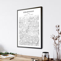 
              Colleyville, Texas Scandinavian Map Print 
            