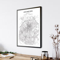 
              Lexington, Kentucky Scandinavian Map Print 
            