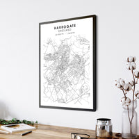 
              Harrogate, England Scandinavian Style Map Print 
            