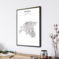
              Estonia Scandinavian Style Map Print 
            