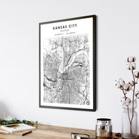 
              Kansas City, Missouri Scandinavian Map Print 
            