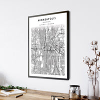 
              Minneapolis, Minnesota Scandinavian Map Print 
            