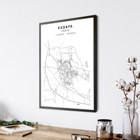 KADAPA, INDIA Scandinavian Style Map Print 