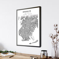 
              Brooklyn, New York Scandinavian Map Print 
            