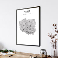 
              Poland Scandinavian Style Map Print 
            