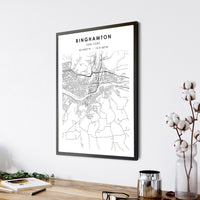 
              Binghamton, New York Scandinavian Map Print 
            