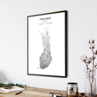 Finland Scandinavian Style Map Print 