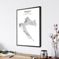 Croatia Scandinavian Style Map Print 