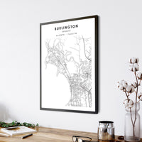 Burlington, Vermont Scandinavian Map Print 