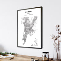 
              Mumbai, India Scandinavian Style Map Print 
            