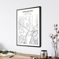 
              Farmington, Connecticut Scandinavian Map Print 
            