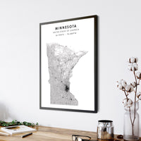 Minnesota, United States Scandinavian Style Map Print 