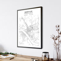 
              Danville, Pennsylvania Scandinavian Map Print 
            