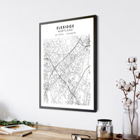 
              Elkridge, Maryland Scandinavian Map Print 
            