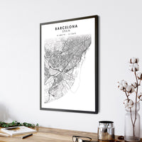 
              Barcelona, Spain Scandinavian Style Map Print 
            