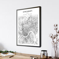 
              Cincinnati, Ohio Scandinavian Map Print 
            
