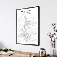 
              Breckenridge, Colorado Scandinavian Map Print 
            