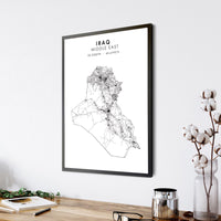 Iraq Scandinavian Style Map Print 