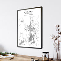 
              Choloma, Honduras Scandinavian Style Map Print 
            